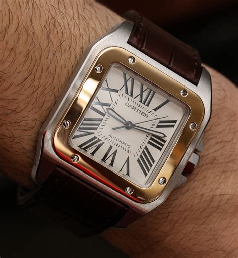 cartier square mens watch|cartier santos 100 diamond bezel.